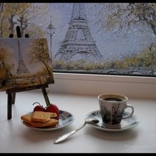 Схема вышивки «Париж из окна»