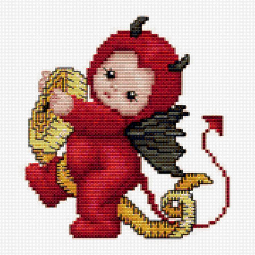 Чертенок4 - чертенок, шалунишка, швейные, сантиметровая лента, ребенок - предпросмотр