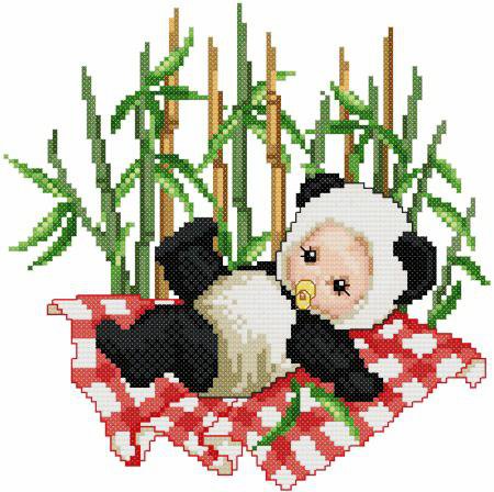 Панда - бамбук, ребенок, панда - оригинал