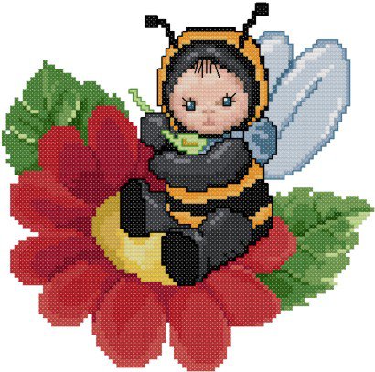 Пчелка - пчелка, ребенок, цветок - оригинал