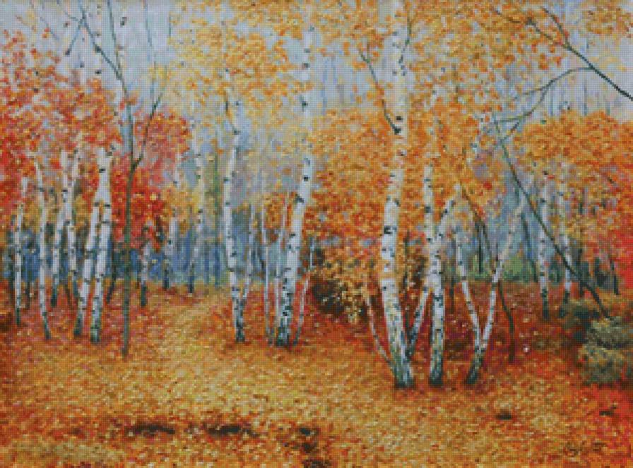 Осенний березняк - лес, осень, пейзаж - предпросмотр