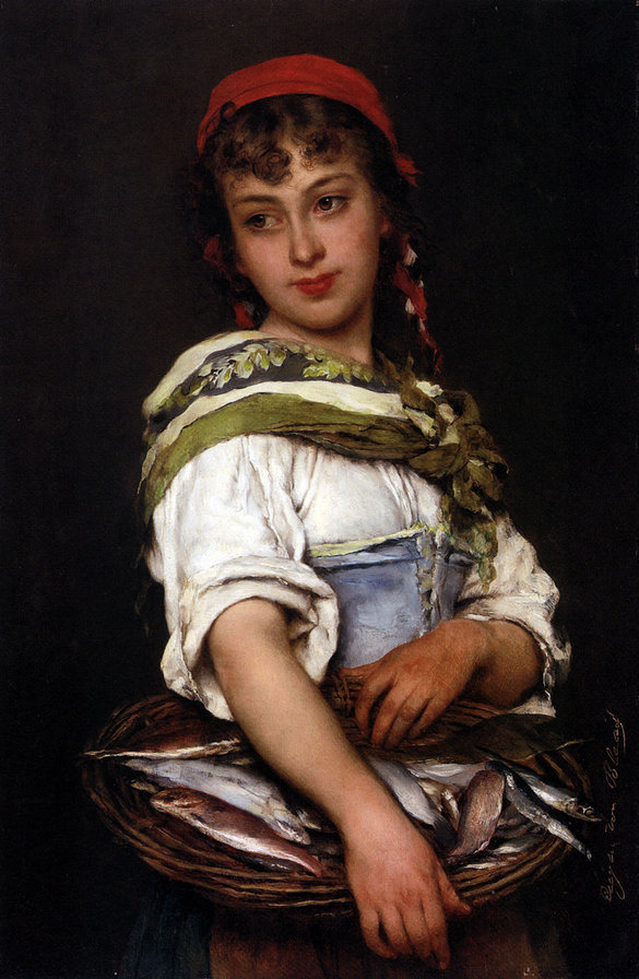 рыбачка - , искусство, портрет, живопись, картина - оригинал