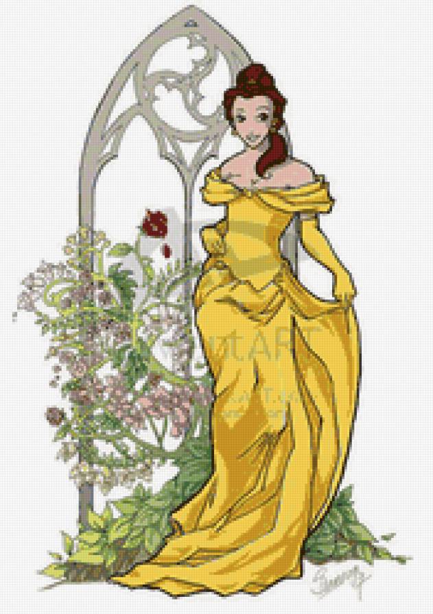 Бэлль "а-ля Муха" - принцесса, бэлль, дисней - предпросмотр