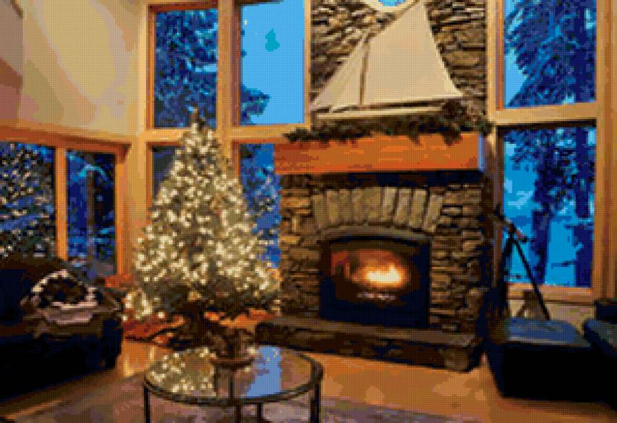 рождество - камин, рождество, елка, новый год, квартира - предпросмотр