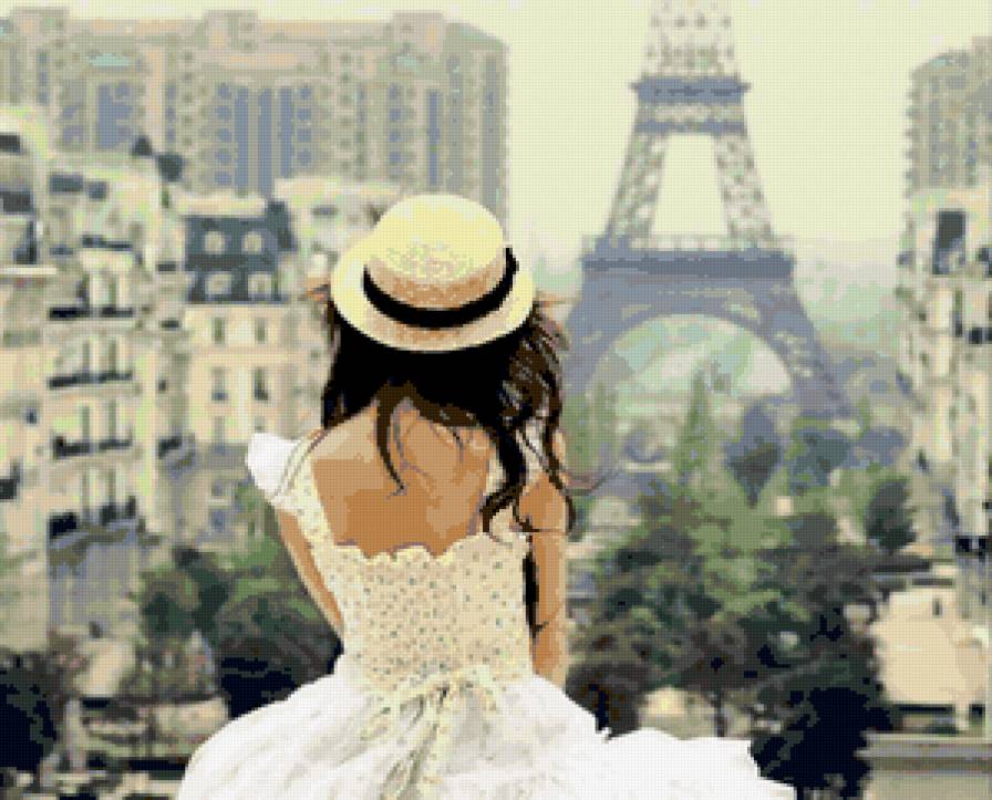 Париж - город, девочка, париж, эйфелева башня, юность - предпросмотр