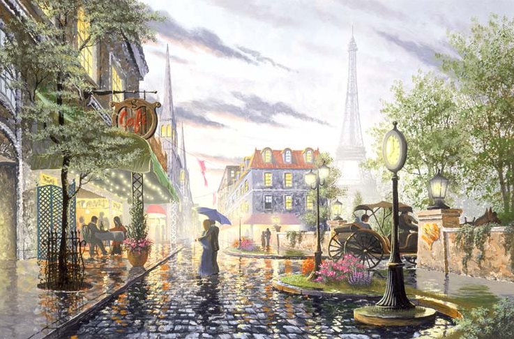 Париж - париж, франция, дождь, город - оригинал