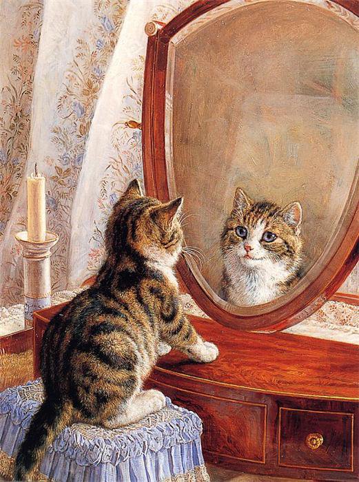 серия "кошки" - животные. кошки.зеркало - оригинал