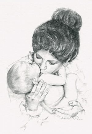 мамина любовь - дитя, объятия, любовь, поцелуй, мать - оригинал