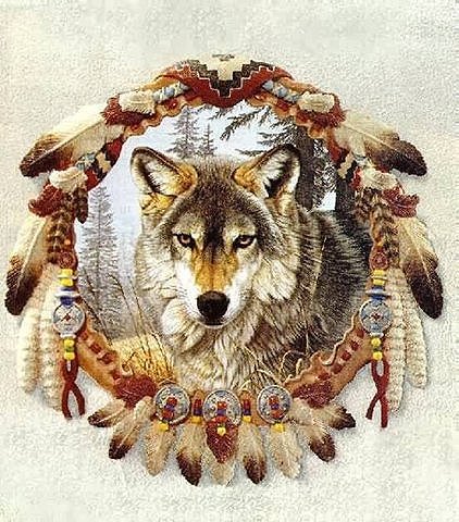 Тотем - индейцы, волк, звери, животные - оригинал