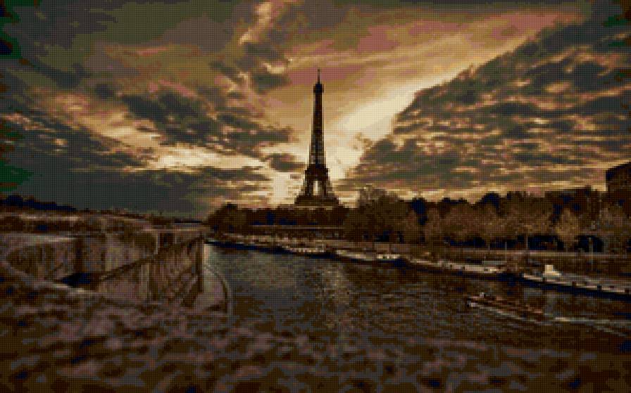 париж - франция, сена, река, эйфелева башня - предпросмотр