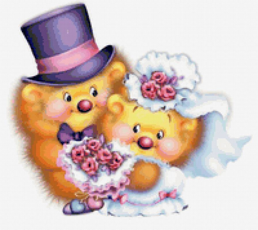 мишки - мишки, свадьба, пара - предпросмотр