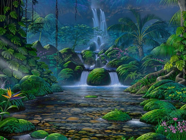 Тропики - картина, пейзаж - оригинал