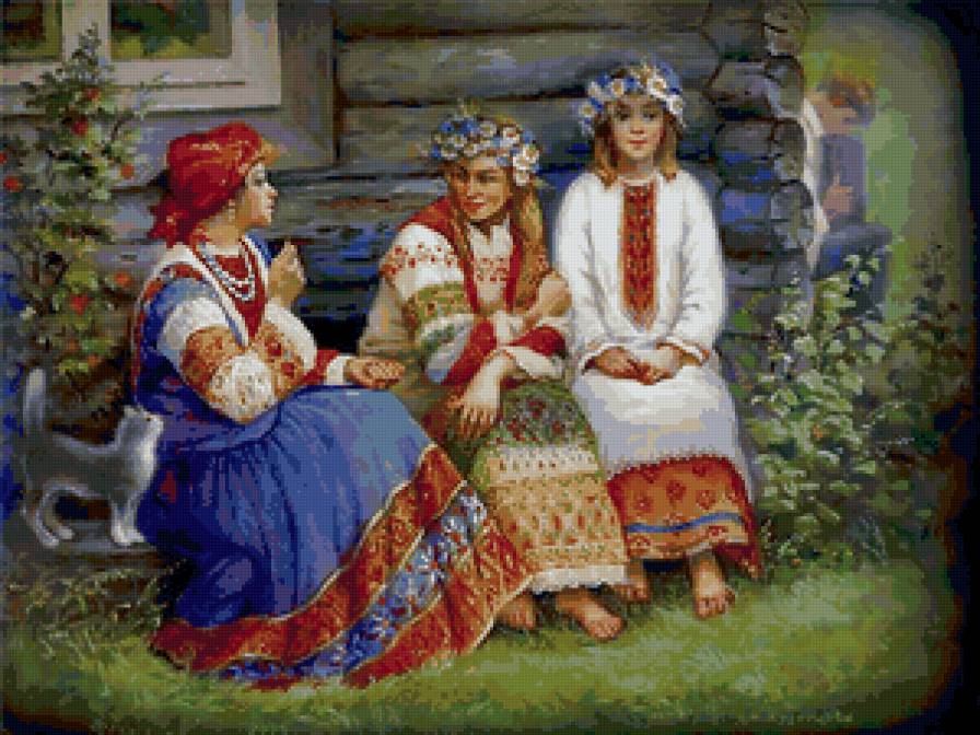 три девицы под окном - девушки - предпросмотр