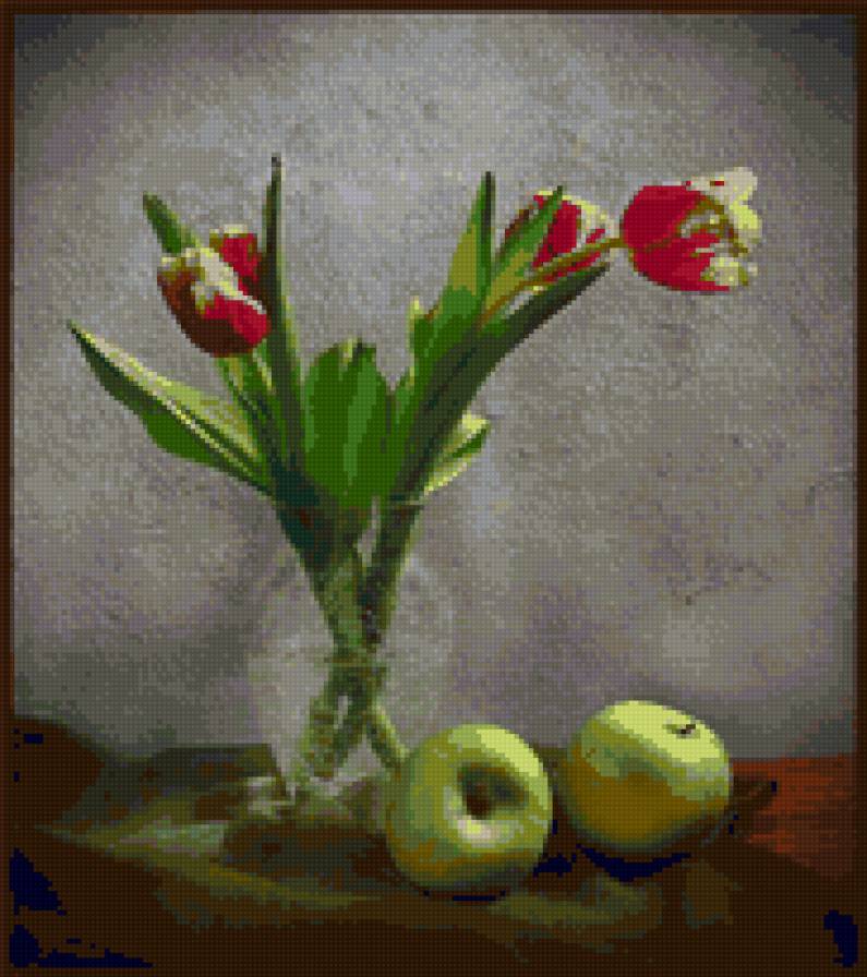 серия "для кухни" - цветы.тюльпаны.фрукты.яблоки - предпросмотр