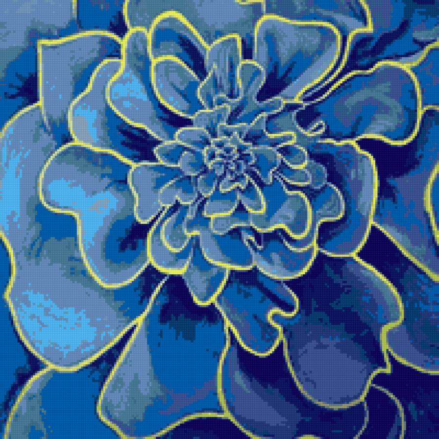 голубой цветок - цветок, подушка - предпросмотр