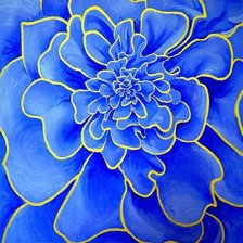 Оригинал схемы вышивки «голубой цветок» (№30372)