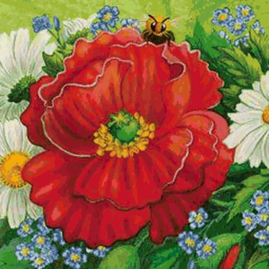 Подушка "Маки" - цветы, маки, подушка - предпросмотр