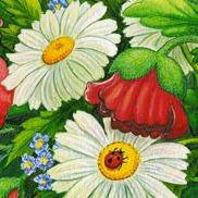 Подушка "Ромашки" - подушка, ромашки, цветы - оригинал