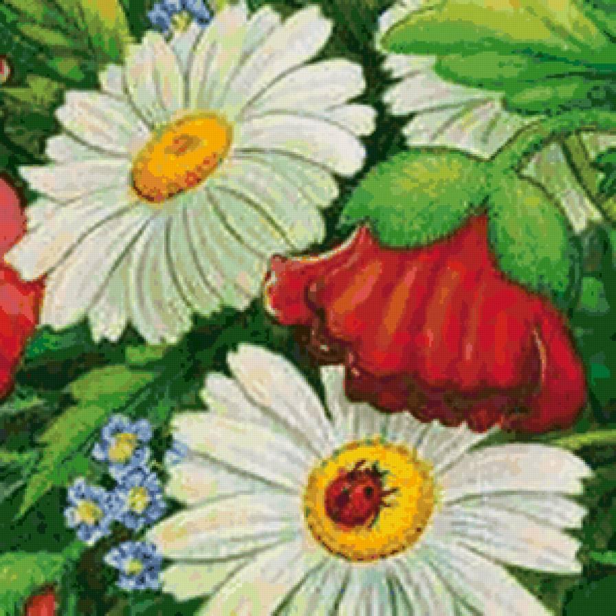 Подушка "Ромашки" - подушка, ромашки, цветы - предпросмотр