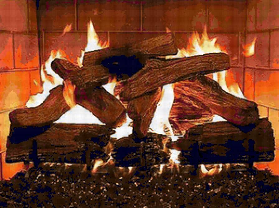огонь в камине - камин, рождество, огонь, зима - предпросмотр