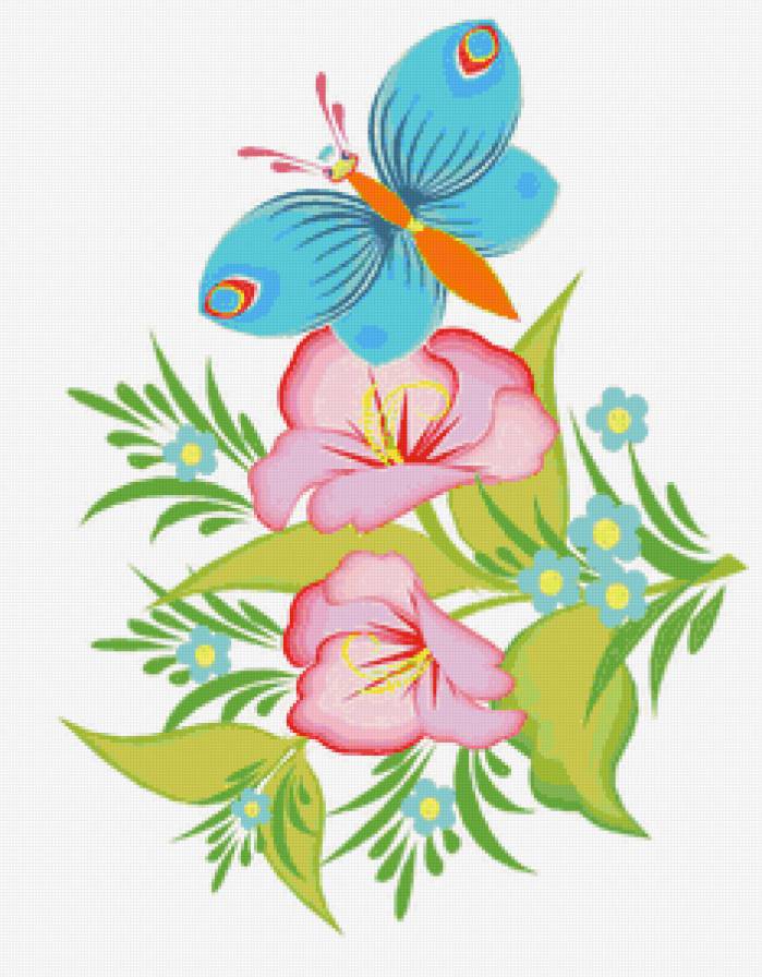 цветы - цветы, натюрморт, букет, природа, бабочка - предпросмотр