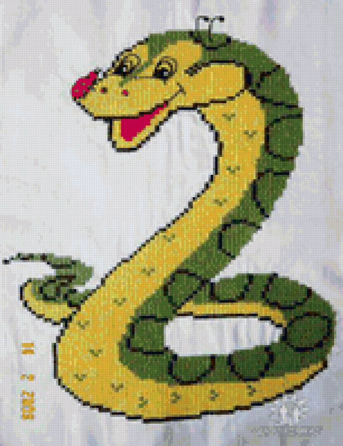 Змей с букашкой - змея, символ года - предпросмотр
