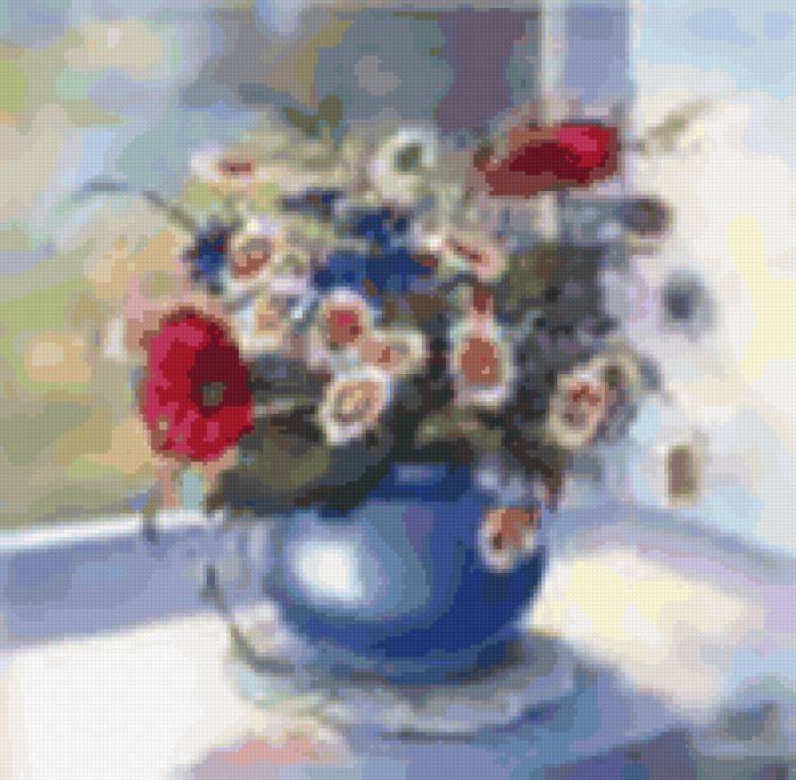 ваза с цветами - натюрморт - предпросмотр