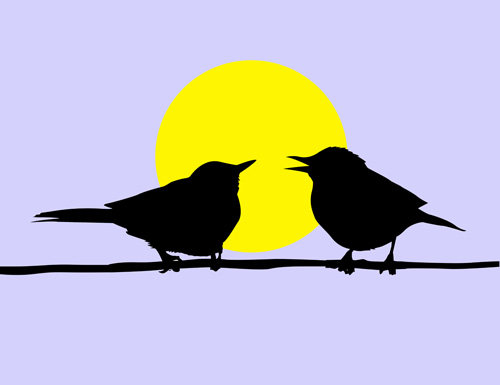 на проводе - разговор, птицы, солнце - оригинал