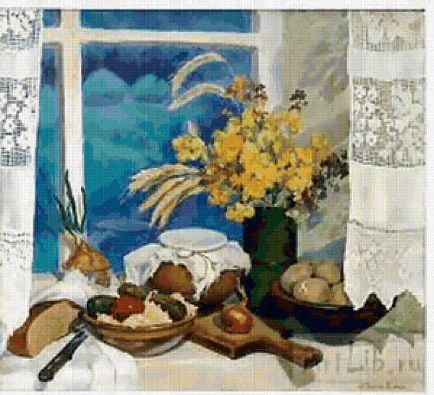 №33463 - кухня, натюрморт, цветы - предпросмотр