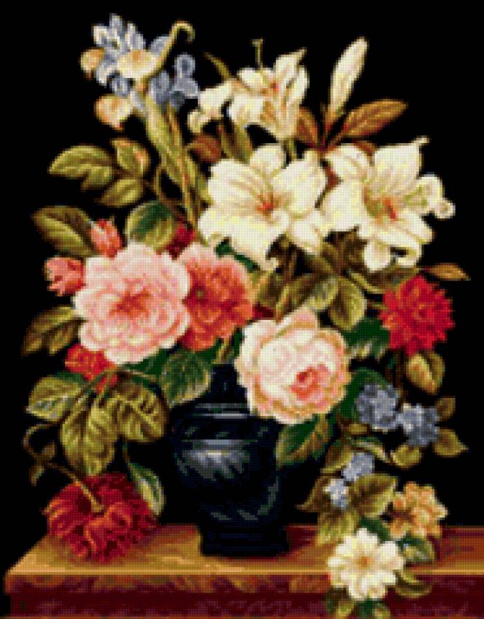 Нарядный букет - цветы в вазе - предпросмотр