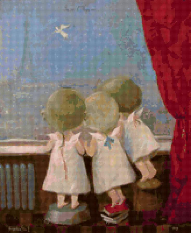 в ожидании чуда - ангел, окно, париж, дети - предпросмотр