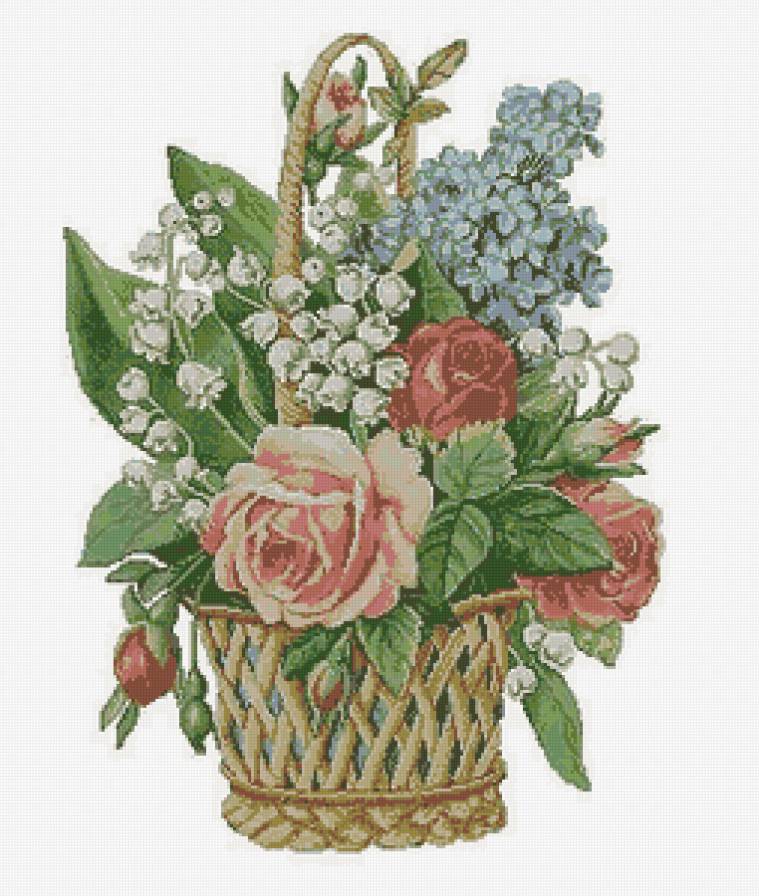 корзина цветов - цветы - предпросмотр