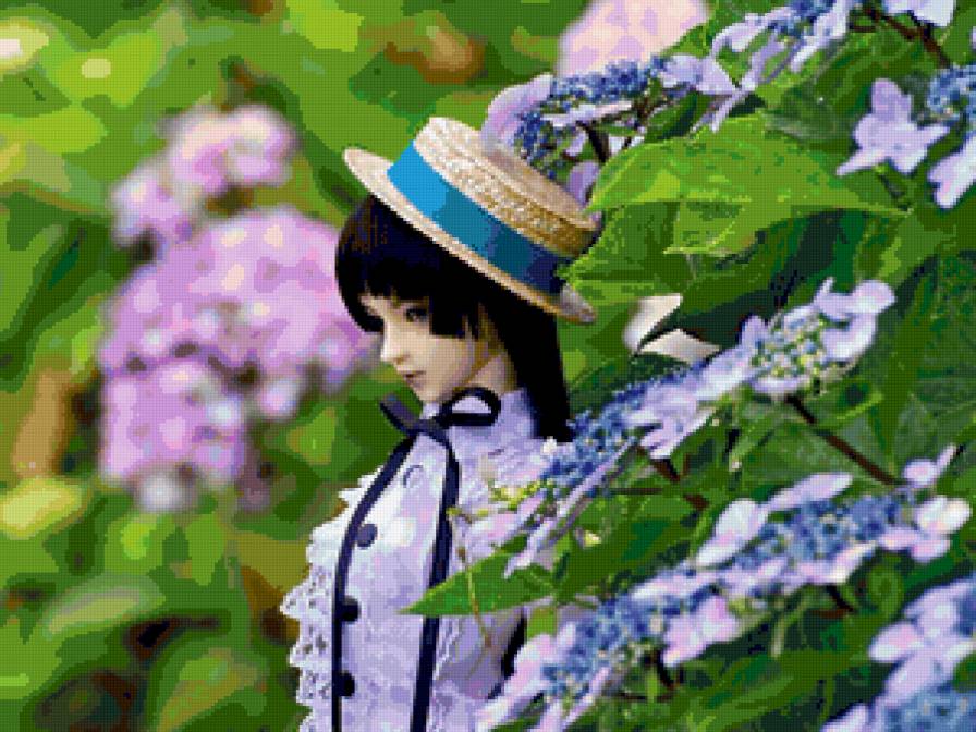 куклы - лето, япония, куклы, цветы - предпросмотр