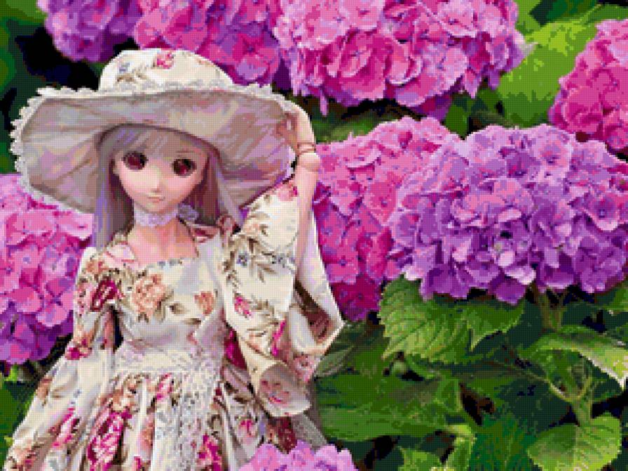 куклы - япония, лето, куклы, цветы - предпросмотр