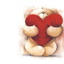 Оригинал схемы вышивки «Мишка с сердцем» (№35573)