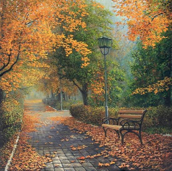 Осенний парк - природа, осень - оригинал