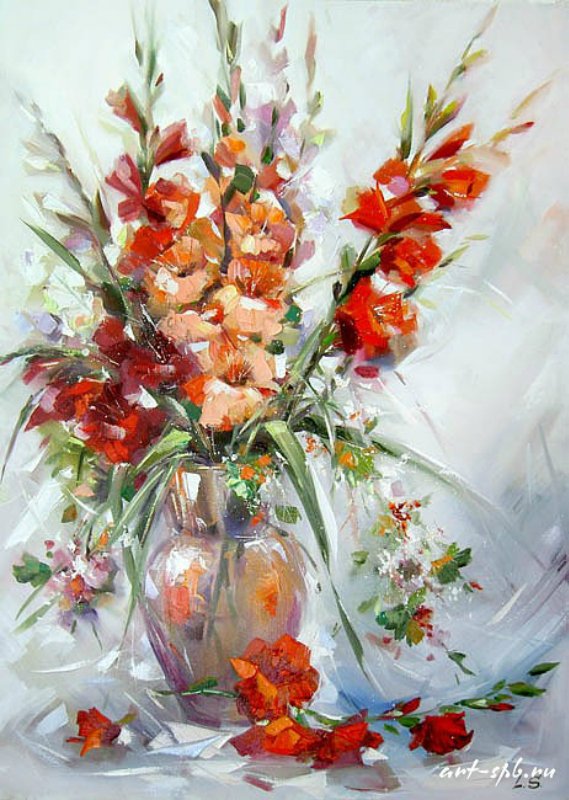 Букет гладиолусов - гладиолусы, цветы - оригинал