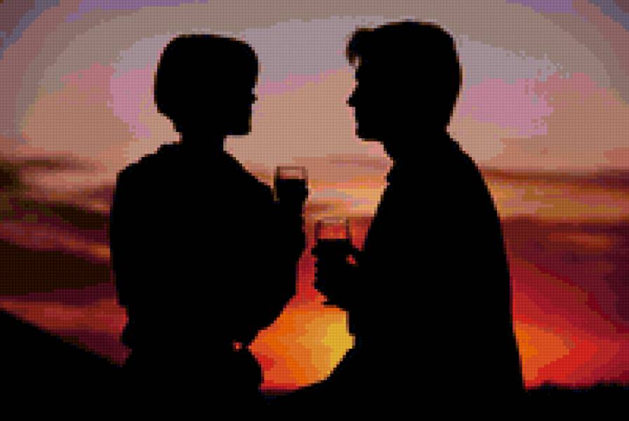 №36597 - закат, пара - предпросмотр