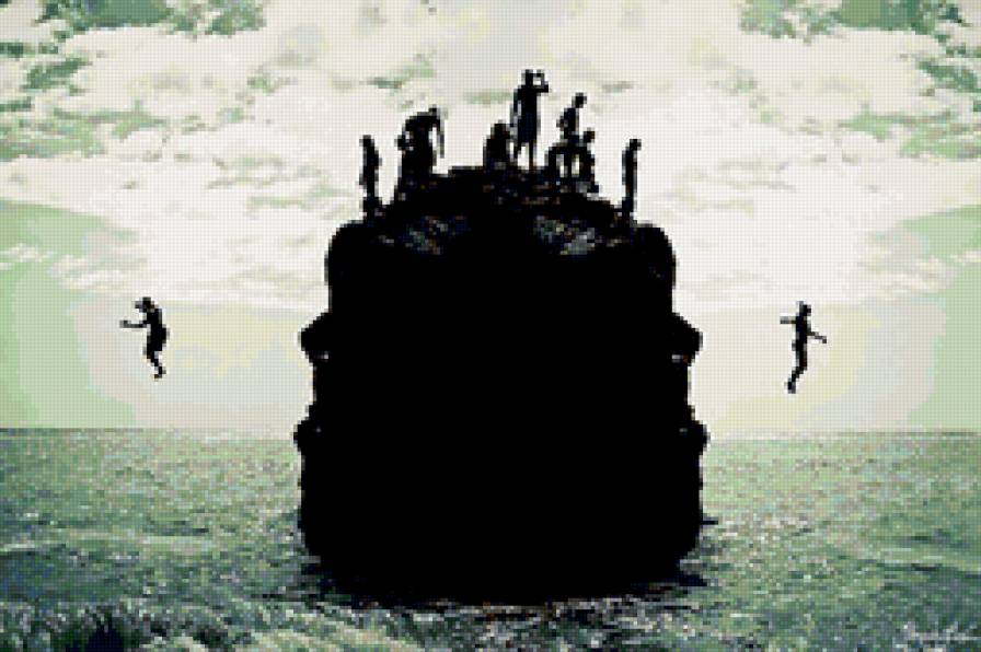 прыжки со скалы - прыжки, скала, вода, лето, море - предпросмотр