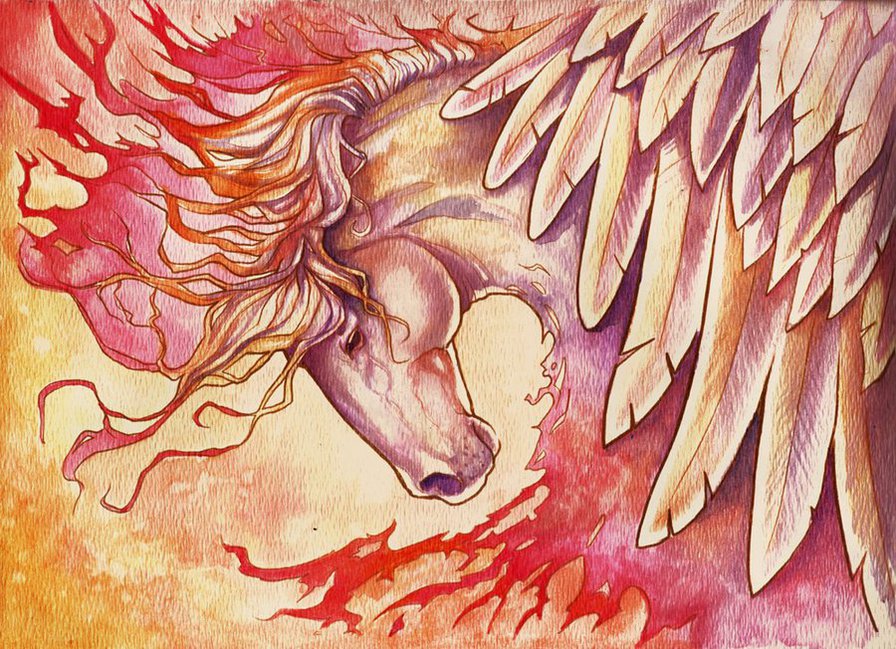 №37248 - искусство, картина, лошадь, природа, животные, живопись - оригинал