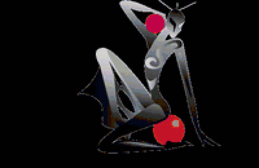 статуэтка - монохром, девушка - предпросмотр