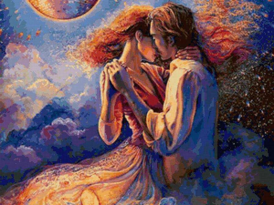 парочка - фентези, танцы, любовь, влюбленные, поцелуй, романтика, пара - предпросмотр