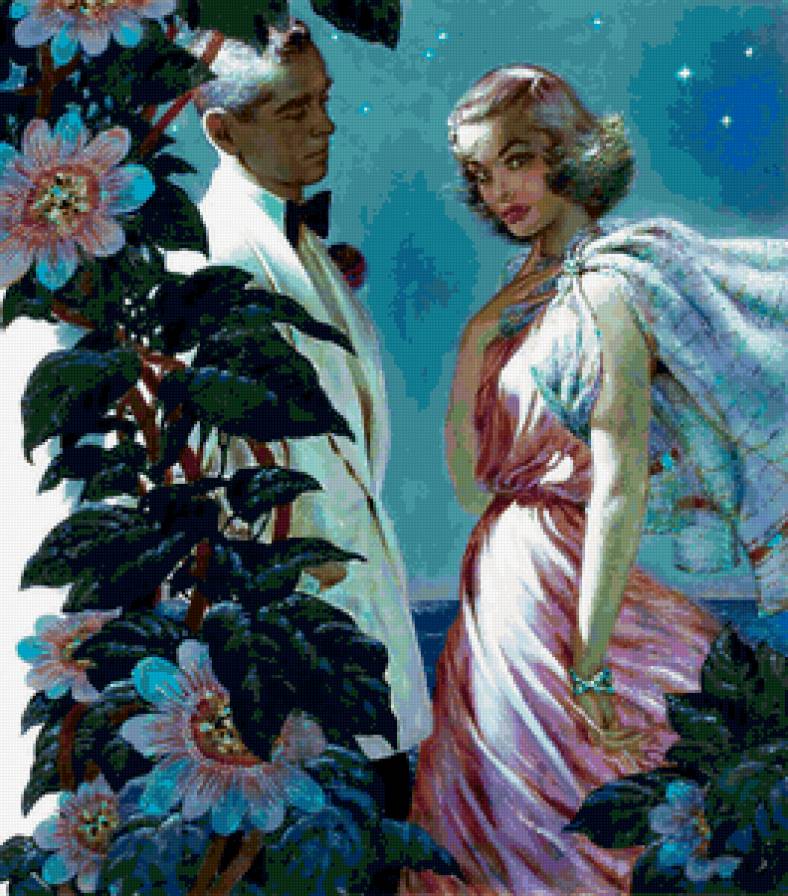 Серия "В американском стиле" - море, люди, девушка, мужчина, пара, двое, цветы - предпросмотр