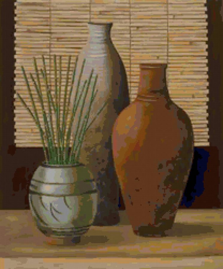 Натюрморт - бамбук, вазы, натюрморт - предпросмотр