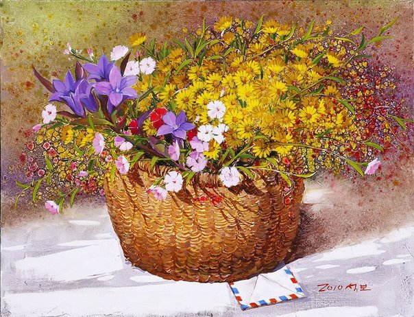 №39521 - картина, подушка, цветы - оригинал