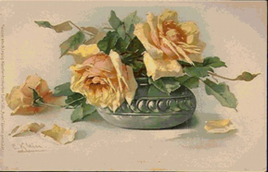 Розы - цветы в вазе - предпросмотр