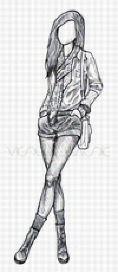 №39989 - монохром, девушка - предпросмотр