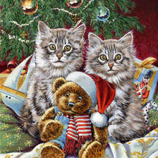 Схема вышивки «коты»