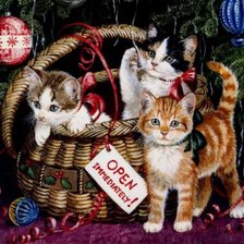 Схема вышивки «коты»