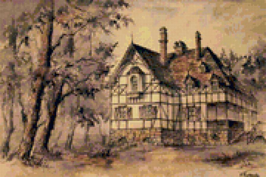 домик - пейзаж, архитектура - предпросмотр